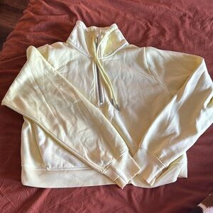 Women's Light Yellow Half-Zip Pullover Sweatshirt